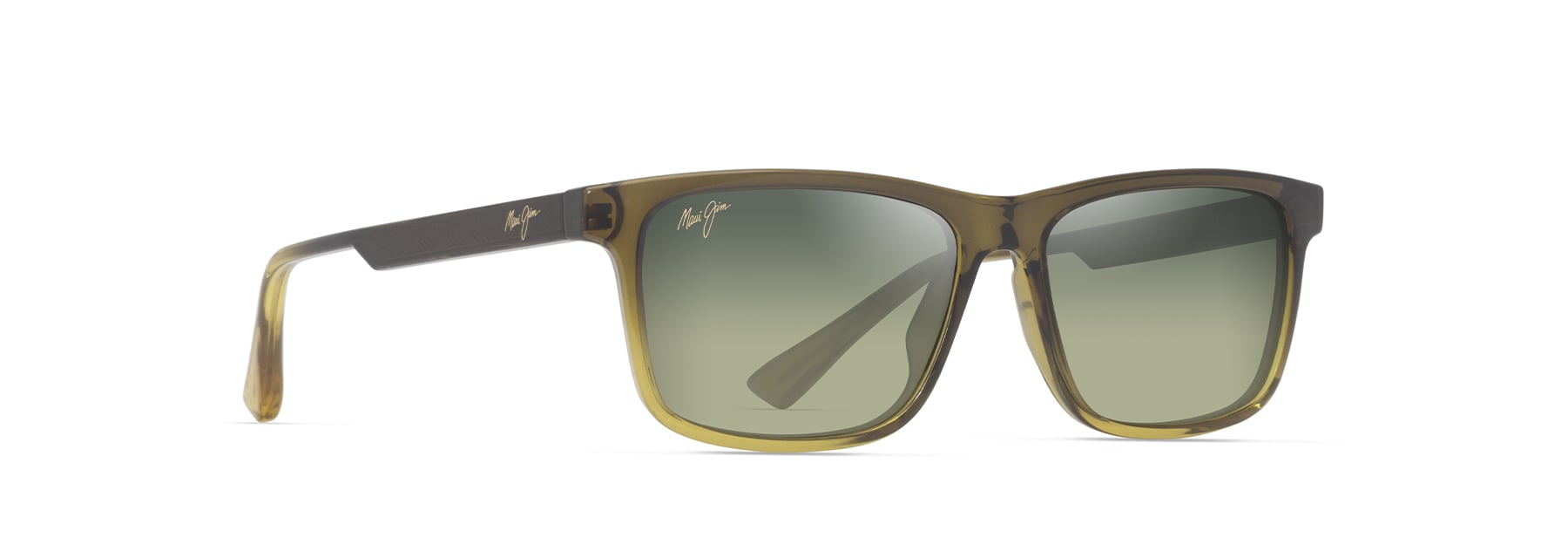 Maui Jim Okina Sunglasses Shiny Trans Mil Green to Yellw Maui HT Lens Profile