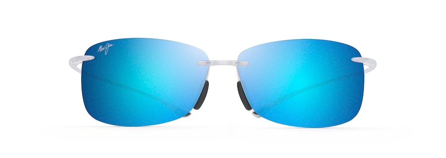 Maui Jim 'Akau Sunglasses in Crystal Matte with Blue Hawaii lenses- Front View