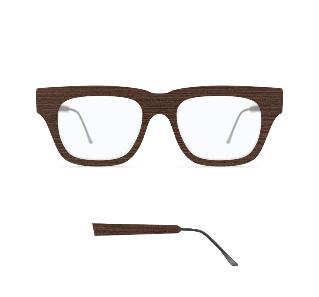 Nina Mur Alberto Eyeglasses Wenge Wood Wooden Eyewear Front