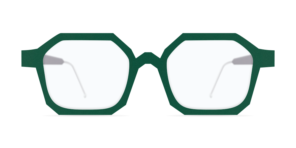 Nina Mur Andres Eyeglasses Dark Green Wooden Eyewear Front
