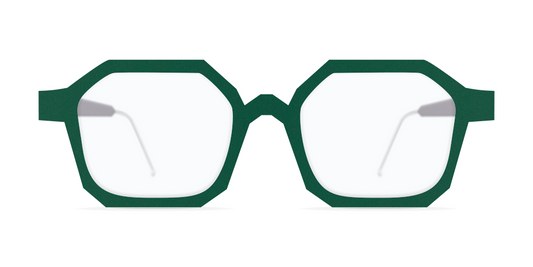 Nina Mur Andres Eyeglasses Dark Green Wooden Eyewear Front