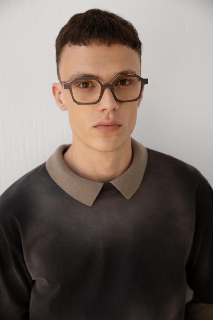 Nina Mur Andres Eyeglasses Wenge Wooden Eyewear Model