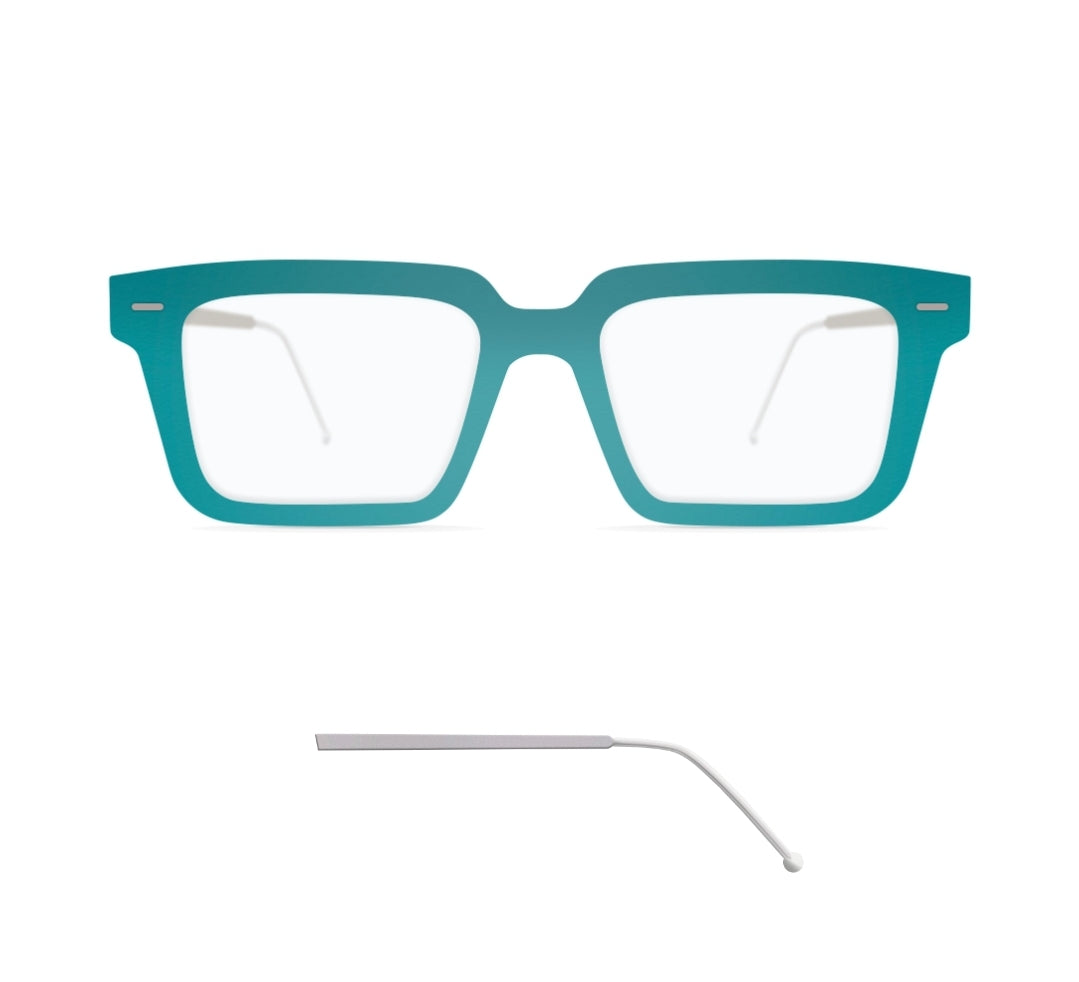 Nina Mur Antonio Eyeglasses Turquoise Green Wooden Eyewear Front