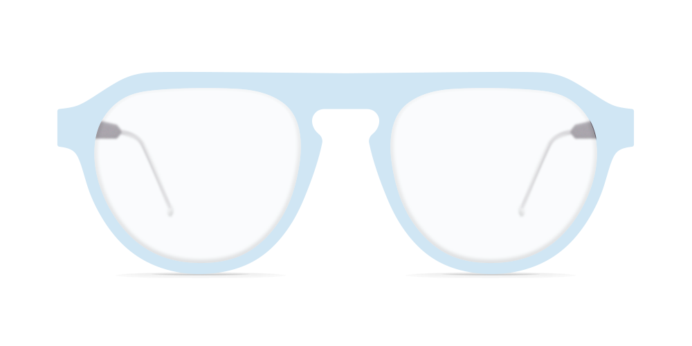 Nina Mur Astur Eyeglasses Blue Mist Wooden Eyewear Front