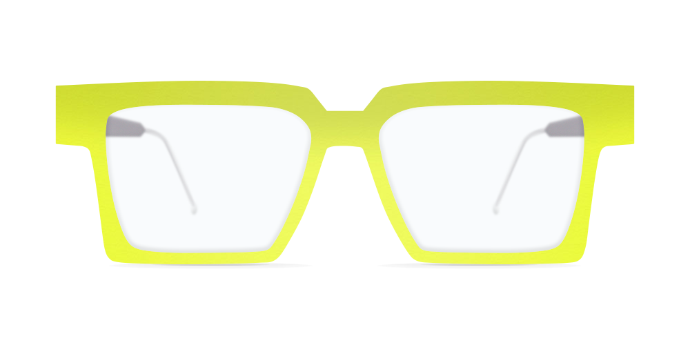 Nina Mur James Eyeglasses Fluo Yellow Wooden Eyewear Front