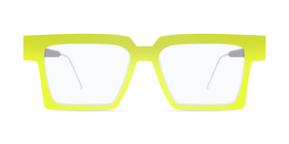 Nina Mur James Eyeglasses Fluo Yellow Wooden Eyewear Front