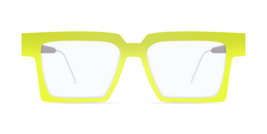 Nina Mur James Eyeglasses Fluo Yellow Wooden Eyewear Front