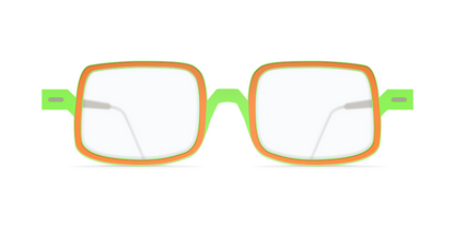 Nina Mur Klee Eyeglasses Fluo Green Orange Wooden Eyewear Front