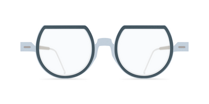 Nina Mur Lina Eyeglasses Sky Blue Shark Blue Wooden Eyewear Front