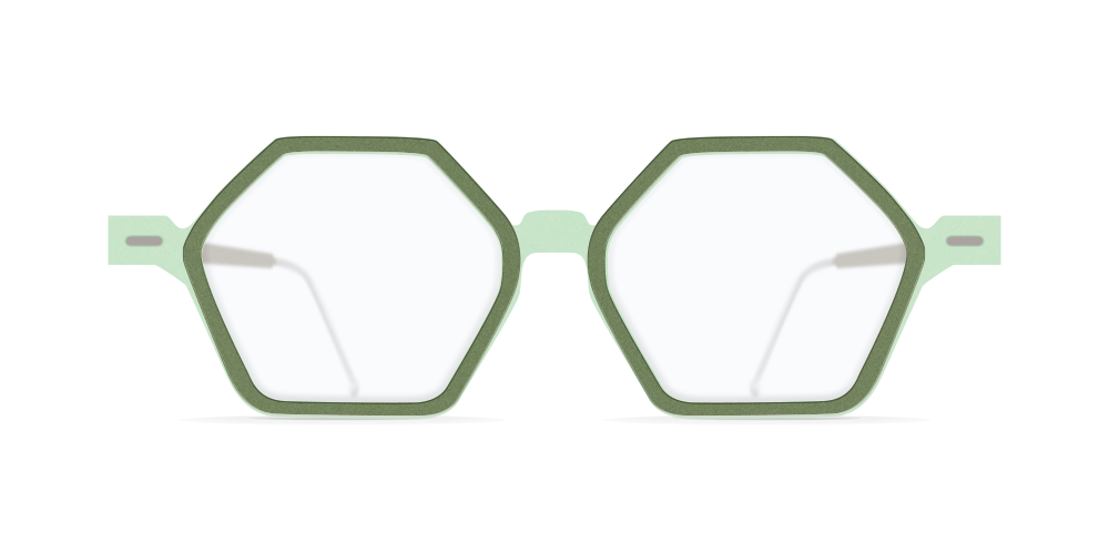 Nina Mur Ziggy Eyeglasses Caribbean Green Wooden Eyewear Front