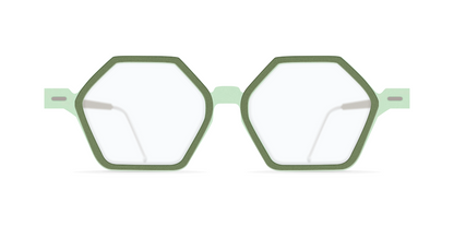 Nina Mur Ziggy Eyeglasses Caribbean Green Wooden Eyewear Front