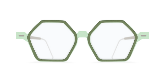 Nina Mur Ziggy Eyeglasses Caribbean Green Wooden Eyewear Front