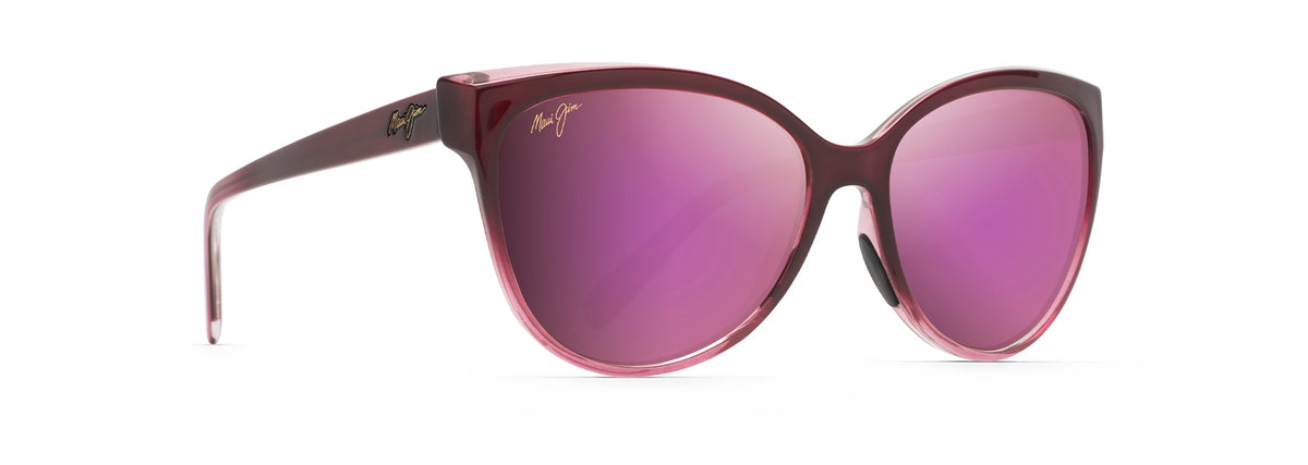 Maui Jim 'Olu'Olu sunglasses in Burgundy Fade, angled view