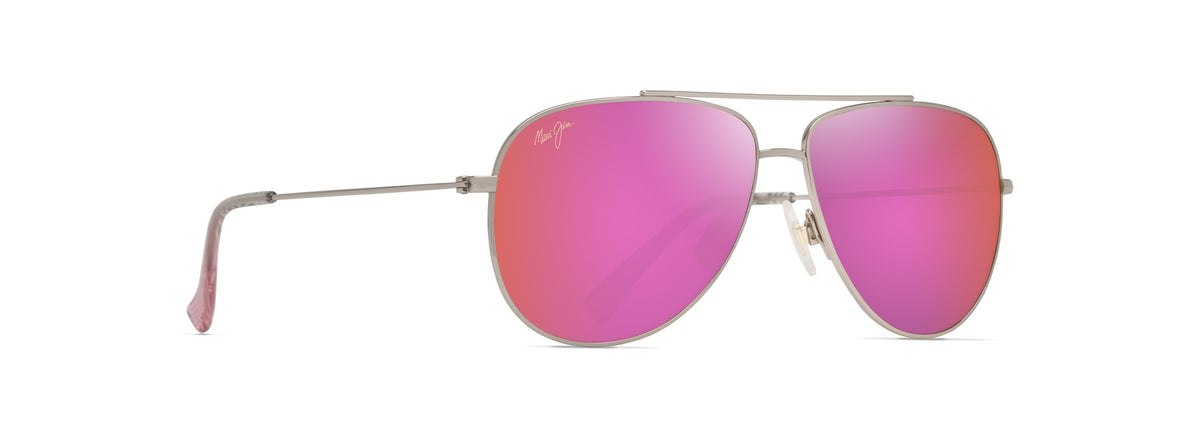 Maui Jim Hauoli XS sunglasses in Shiny Light Gold - Maui Sunrise, angled view