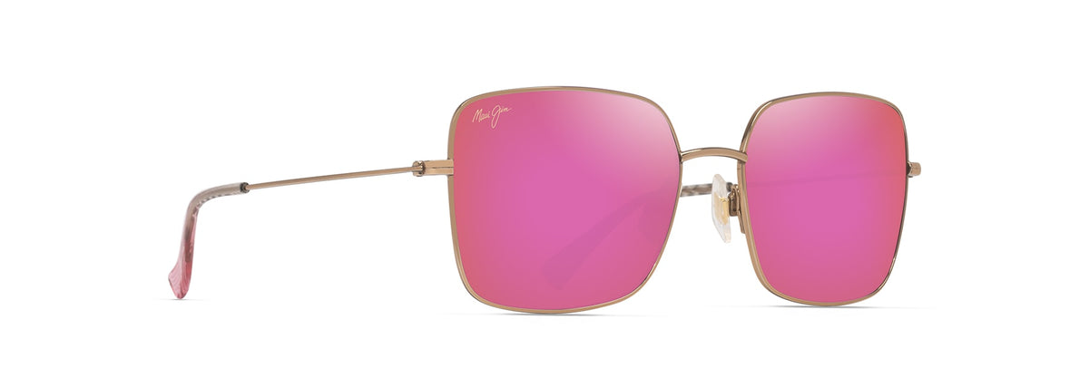 Maui Jim Lipine sunglasses in Shiny Rose Gold, angled view