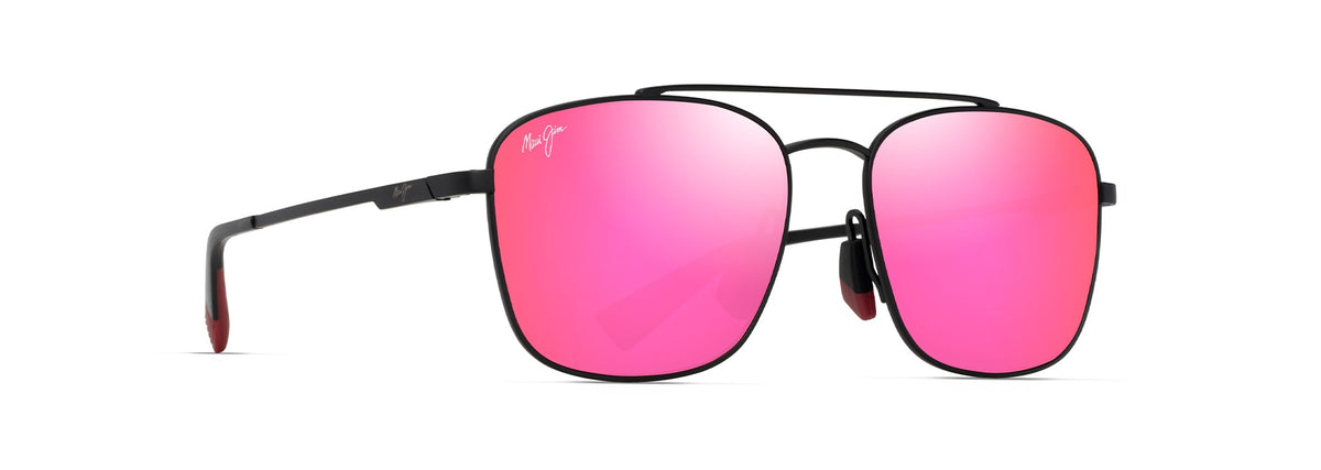 Maui Jim Piwai AF sunglasses in Matte Black, angled view
