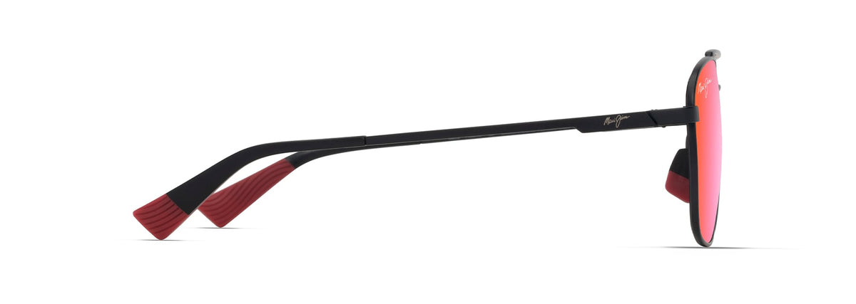 Maui Jim Piwai AF sunglasses in Matte Black, side view