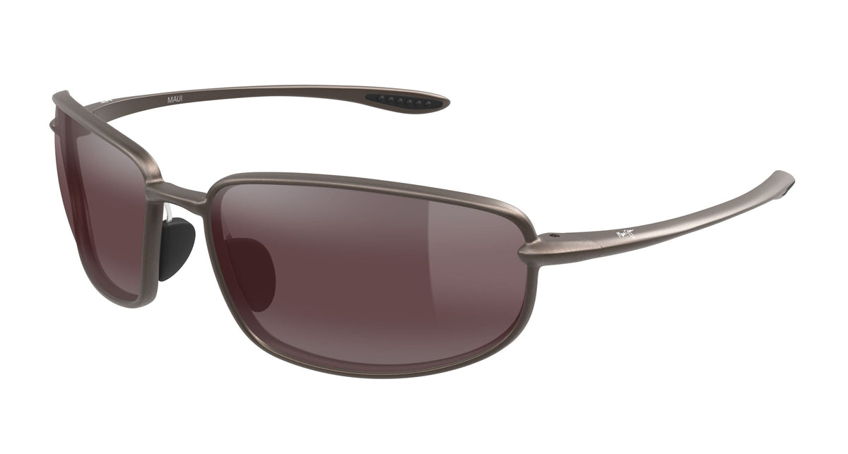 Maui Jim Ho'okipa R Lite sunglasses in Matte Metallic Stone Brown, angled view