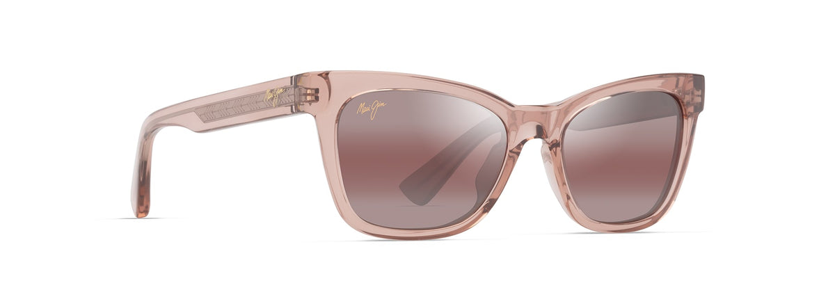 Maui Jim Hiwahiwa sunglasses in Shiny Transparent Antique Pink, angled view