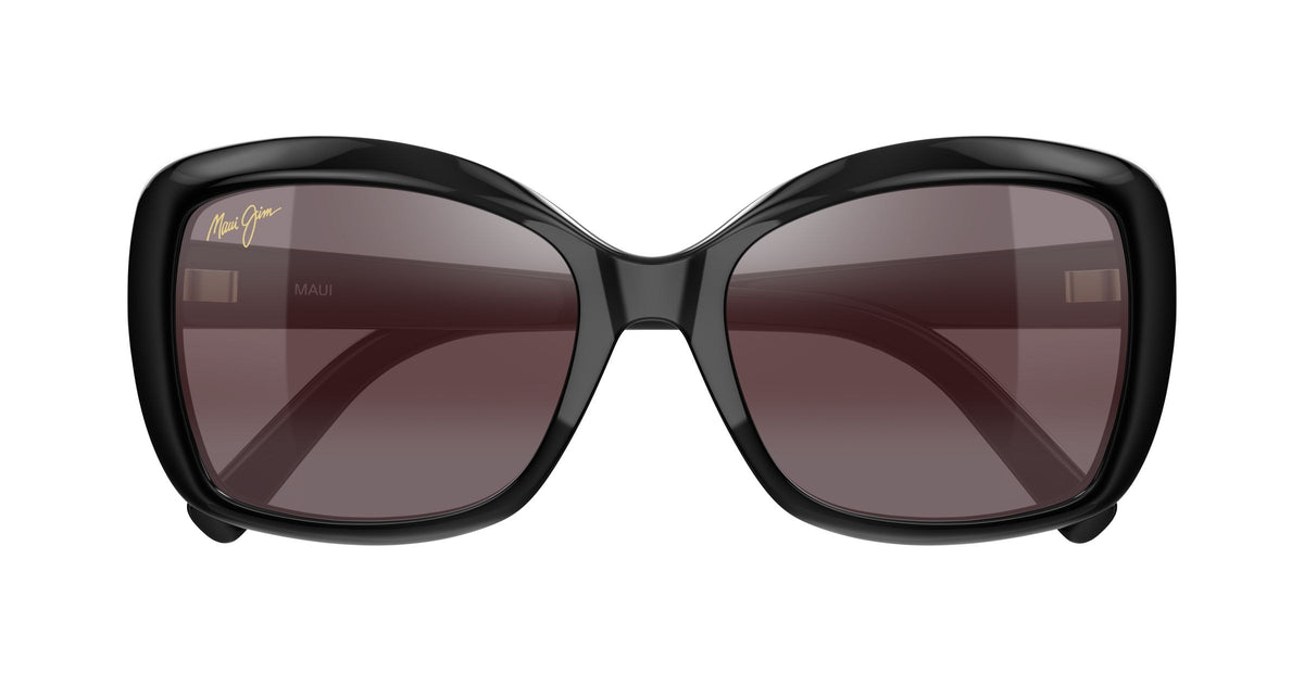 Maui Jim Orchid sunglasses in Shiny Black - Maui Rose, front view