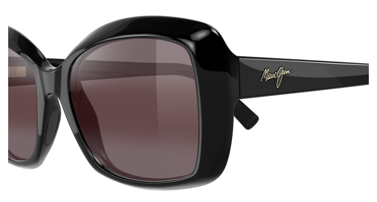 Maui Jim Orchid sunglasses in Shiny Black - Maui Rose, side view