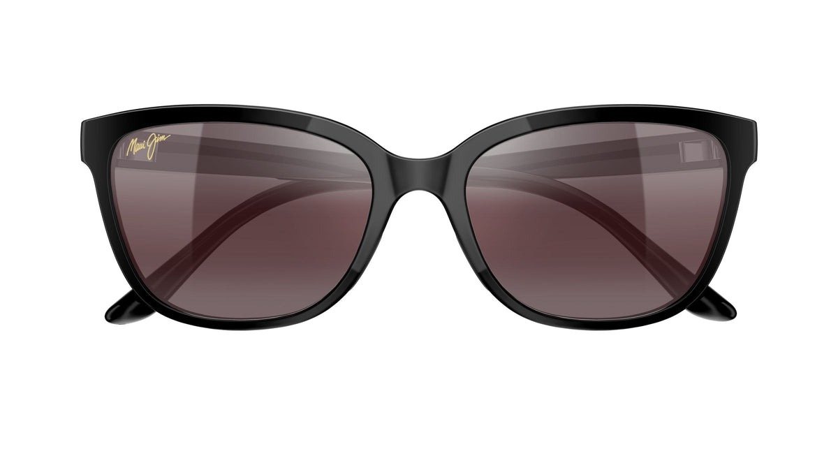 Maui Jim Honi sunglasses in Shiny Black - Maui Rose, front view
