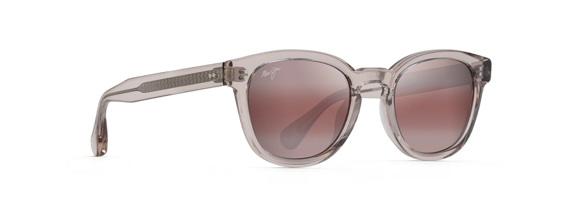 Maui Jim Cheetah 5 sunglasses in Crystal with a Hint of Pink, angled view