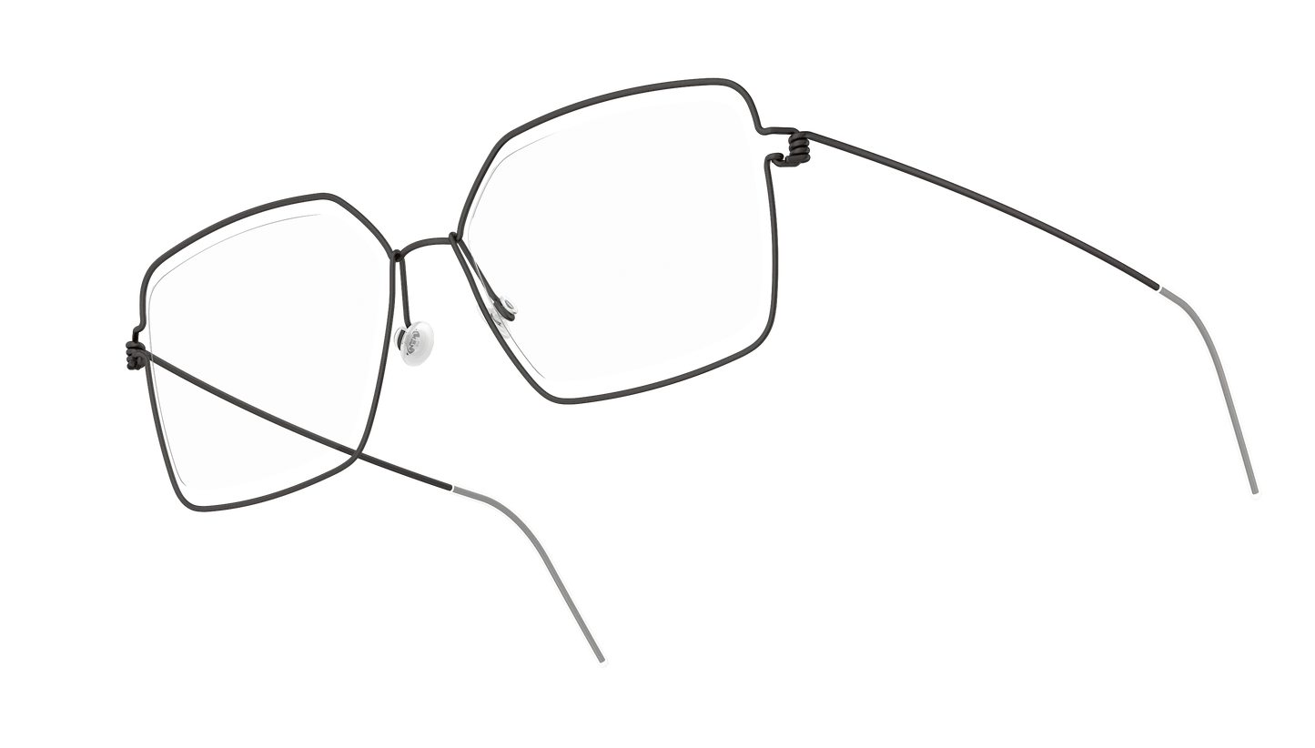 LINDBERG Air Titanium Rim Karen — Black — titanium eyeglasses — angled three-quarter view — official product render