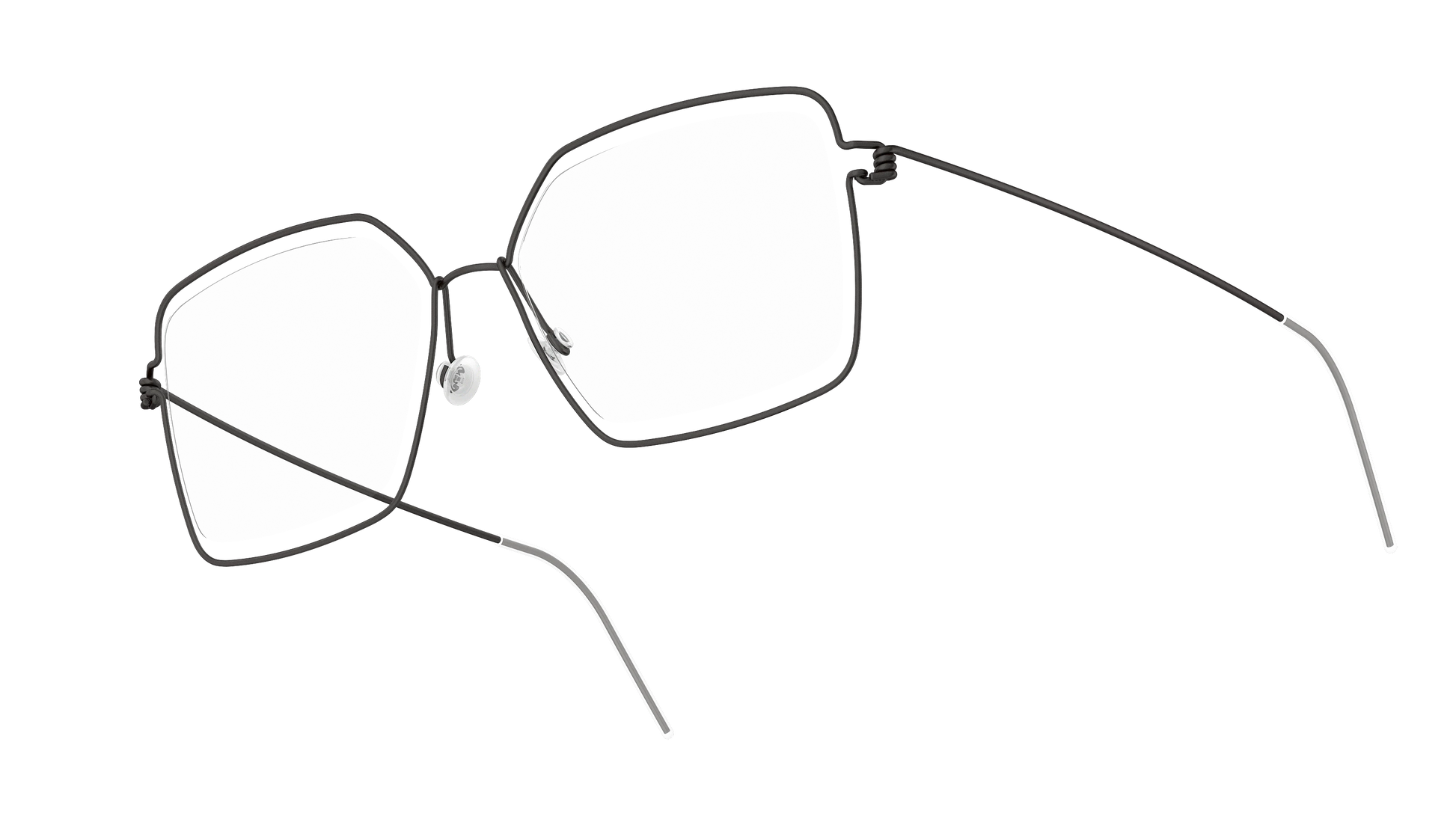 LINDBERG Air Titanium Rim Karen — Black — titanium eyeglasses — angled three-quarter view — official product render