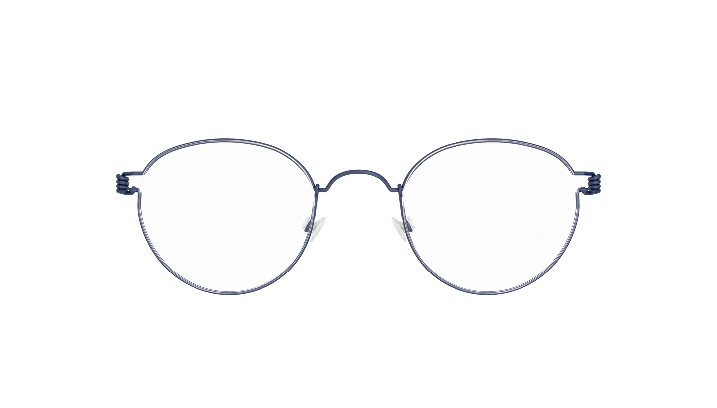 LINDBERG Air Titanium Rim Matt — Navy — titanium eyeglasses — front view — official product render