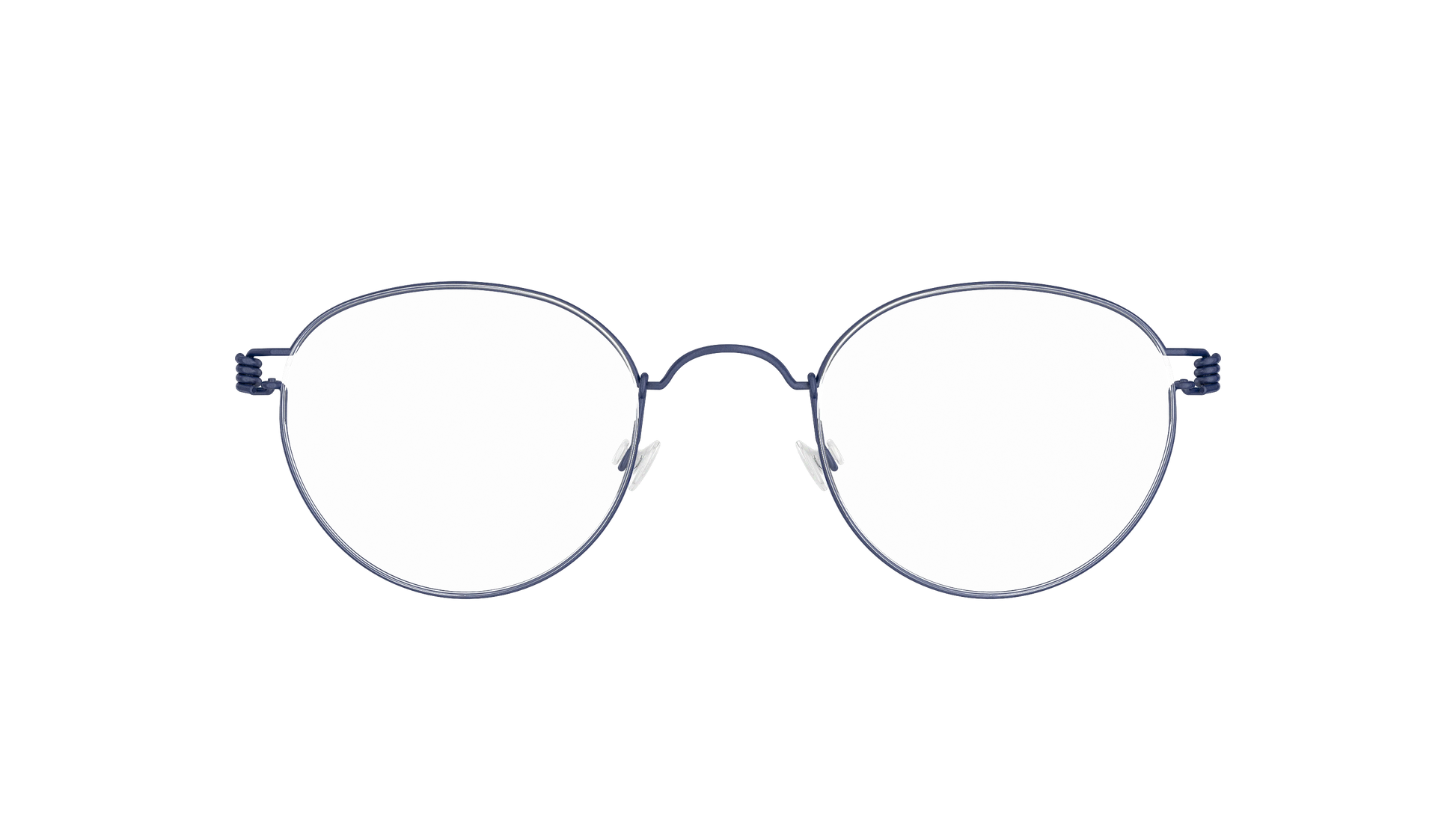 LINDBERG Air Titanium Rim Matt — Navy — titanium eyeglasses — front view — official product render