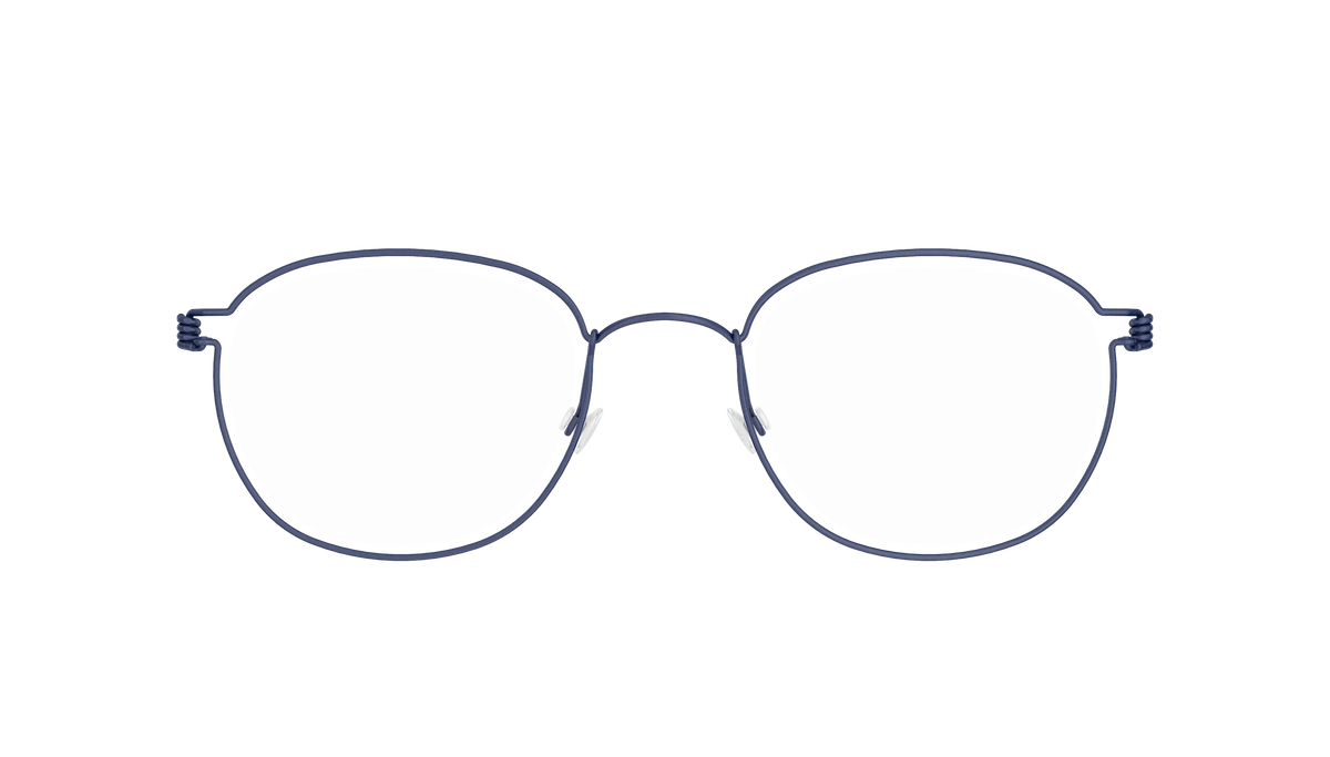 LINDBERG Air Titanium Rim Max — Navy — titanium eyeglasses — front view — official product render