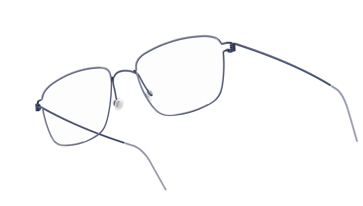 LINDBERG Air Titanium Rim Nicholas — Navy — titanium eyeglasses — angled three-quarter view — official product render