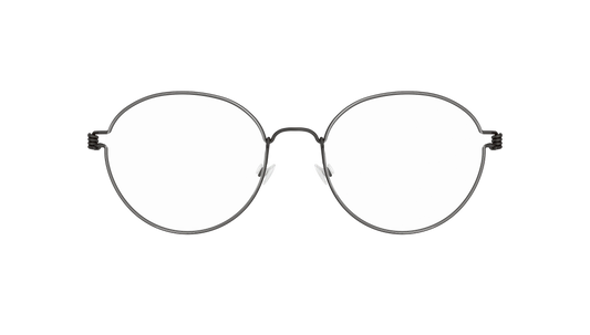 LINDBERG Air Titanium Rim Panto — Black — titanium eyeglasses — front view — official product render