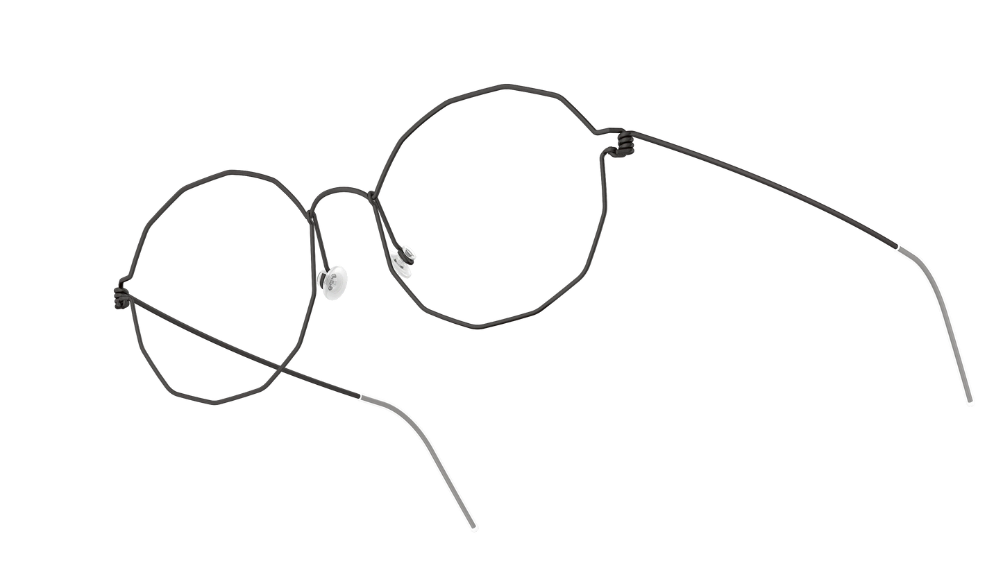 LINDBERG Air Titanium Rim Mette — Black — titanium eyeglasses — angled three-quarter view — official product render