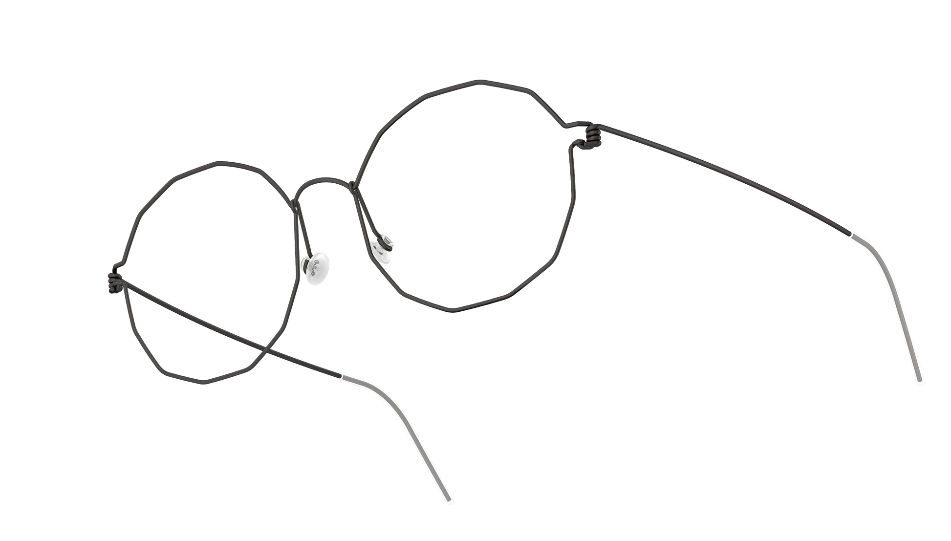 LINDBERG Air Titanium Rim Mette — Black — titanium eyeglasses — angled three-quarter view — official product render