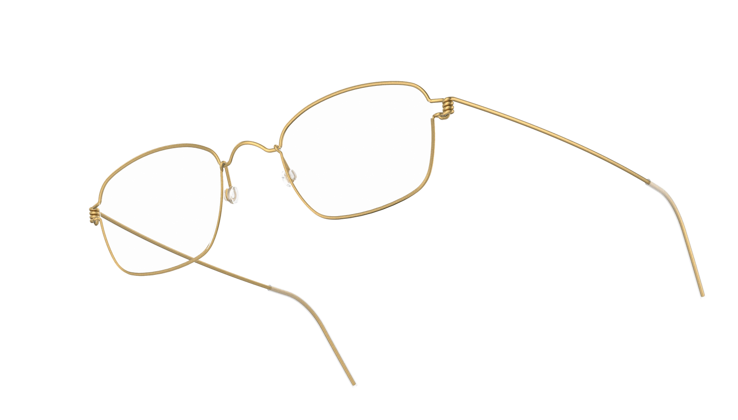LINDBERG Air Titanium Rim Jules — Gold — titanium eyeglasses — angled three-quarter view — official product render
