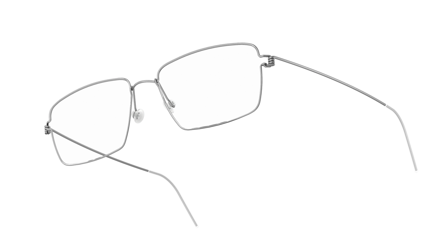 LINDBERG Air Titanium Rim Tim — Silver — titanium eyeglasses — angled three-quarter view — official product render