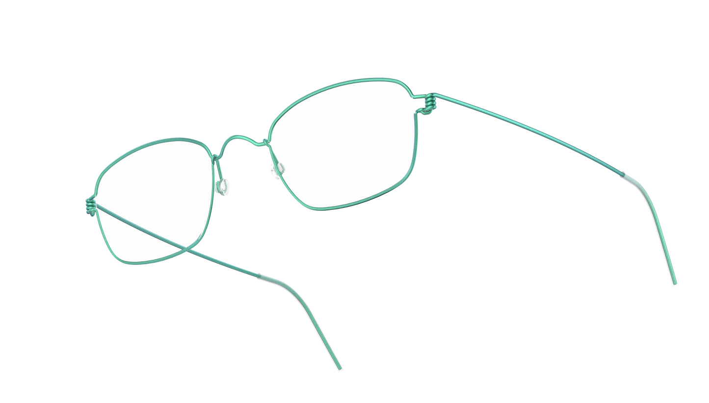 LINDBERG Air Titanium Rim Jules — Teal — titanium eyeglasses — angled three-quarter view — official product render