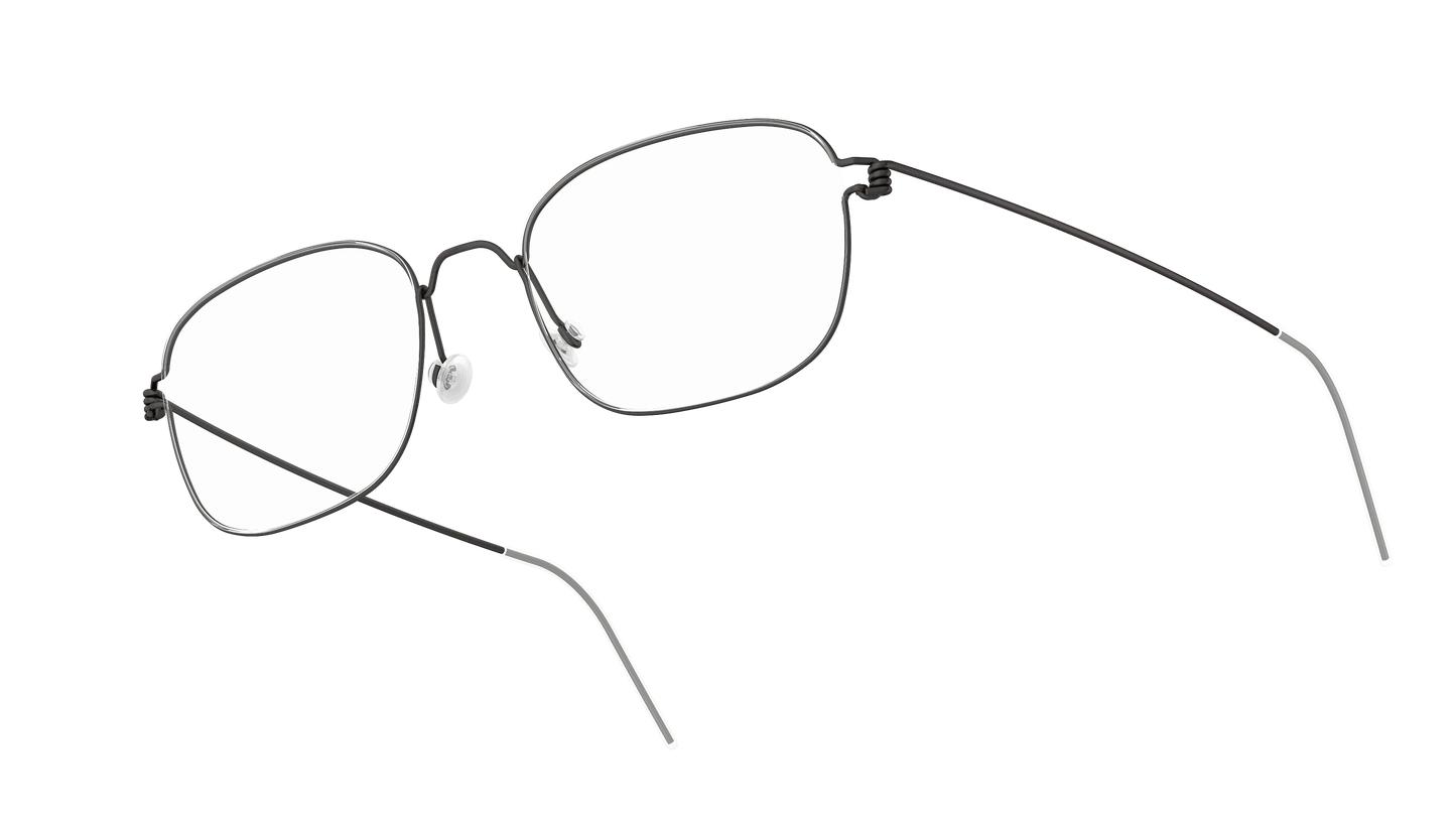 LINDBERG Air Titanium Rim Mars — Black — titanium eyeglasses — angled three-quarter view — official product render