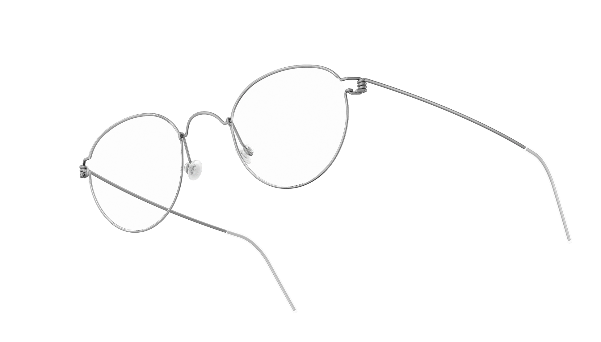 LINDBERG Air Titanium Rim Matt — Silver — titanium eyeglasses — angled three-quarter view — official product render