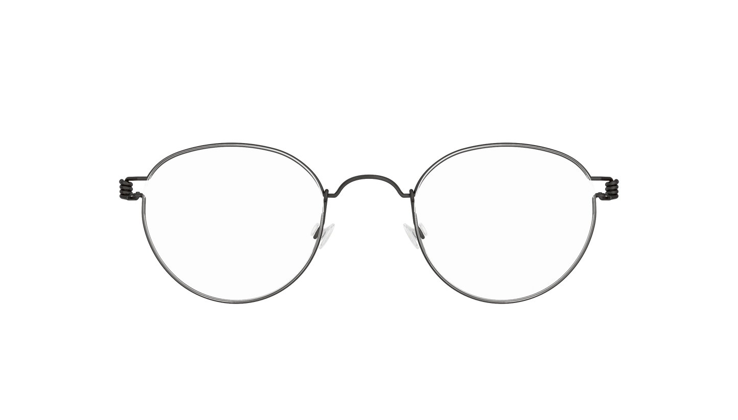 LINDBERG Air Titanium Rim Matt — Black — titanium eyeglasses — front view — official product render