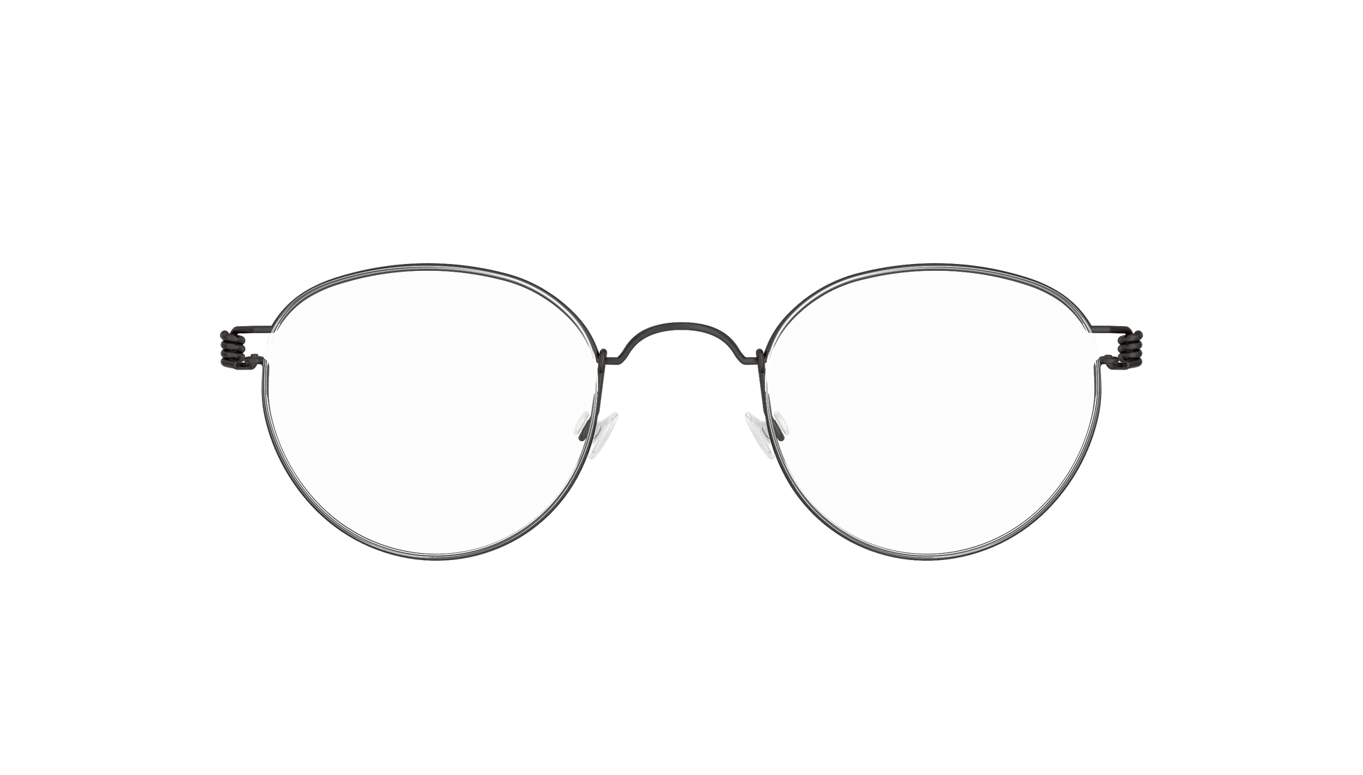 LINDBERG Air Titanium Rim Matt — Black — titanium eyeglasses — front view — official product render