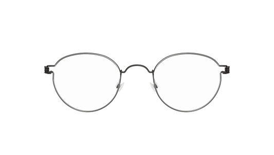 LINDBERG Air Titanium Rim Matt — Black — titanium eyeglasses — front view — official product render