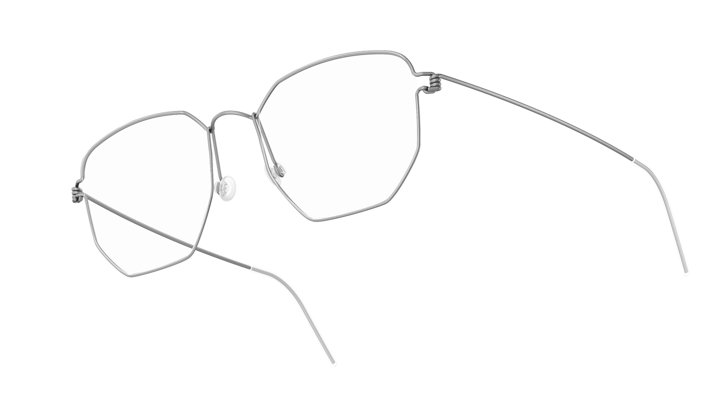 LINDBERG Air Titanium Rim Esben — Silver — titanium eyeglasses — angled three-quarter view — official product render