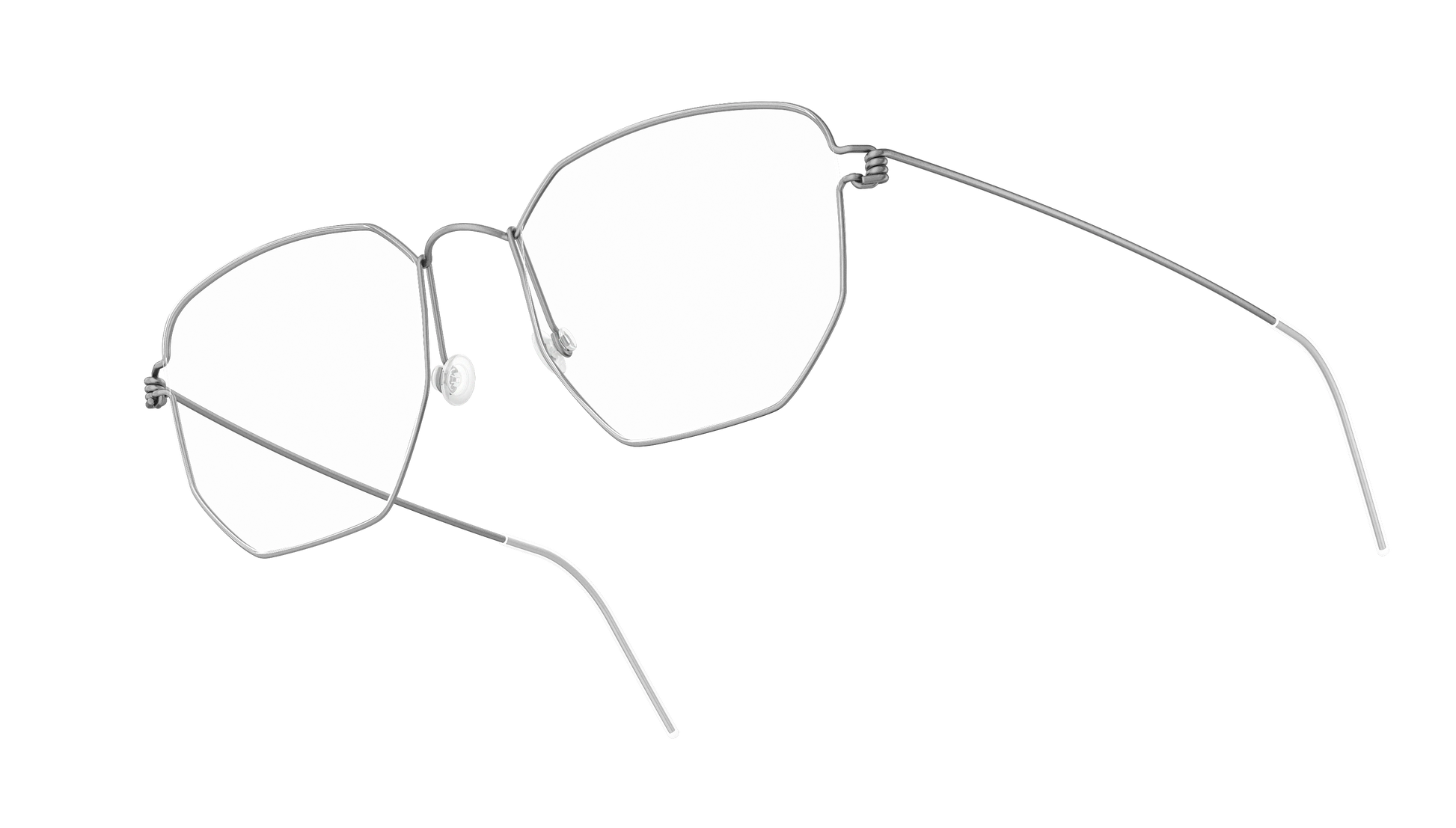 LINDBERG Air Titanium Rim Esben — Silver — titanium eyeglasses — angled three-quarter view — official product render