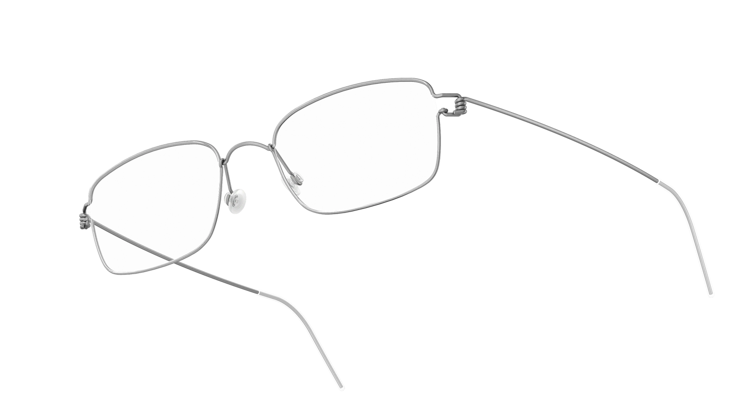 LINDBERG Air Titanium Rim Alvis — Silver — titanium eyeglasses — angled three-quarter view — official product render