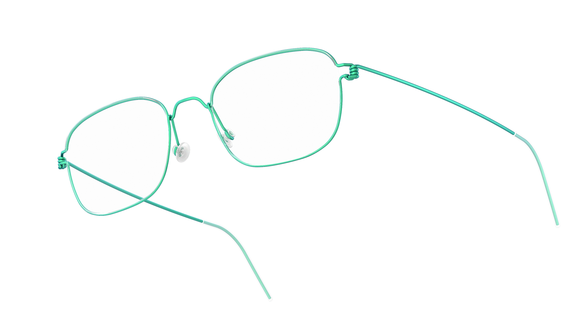 LINDBERG Air Titanium Rim Mars — Teal — titanium eyeglasses — angled three-quarter view — official product render