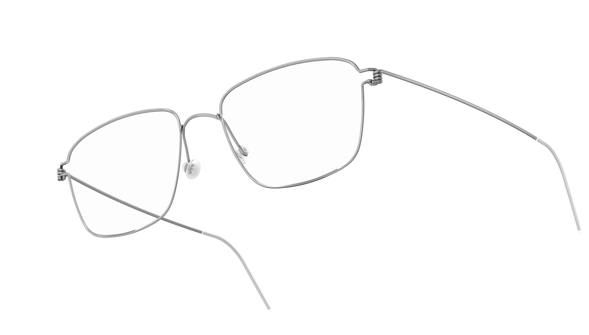 LINDBERG Air Titanium Rim Nicholas — Silver — titanium eyeglasses — angled three-quarter view — official product render