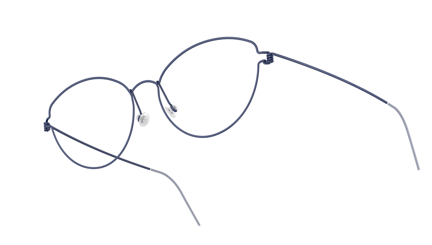 LINDBERG Air Titanium Rim Katrine — Navy — titanium eyeglasses — angled three-quarter view — official product render